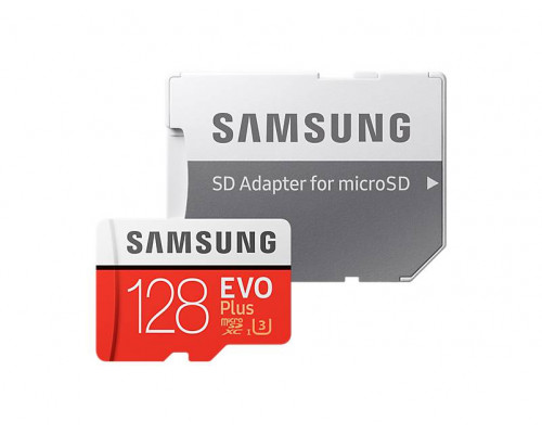 Флеш карта microSD 128GB SAMSUNG EVO PLUS microSDXC Class 10, UHS-I, U3 (SD адаптер) 90MB/s,100MB/s