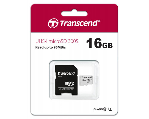 Флеш карта microSD 16GB Transcend microSDHC Class 10 UHS-1 U1, (SD адаптер), TLC