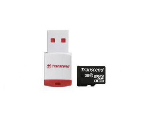 Флеш карта microSD 16GB Transcend microSDHC Class 10 (USB ридер P3)