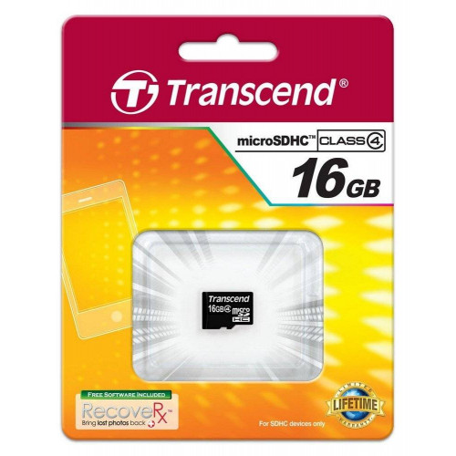 Флеш карта microSD 16GB Transcend microSDHC Class 4