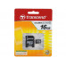 Флеш карта microSD 16GB Transcend microSDHC Class 4 (SD адаптер)