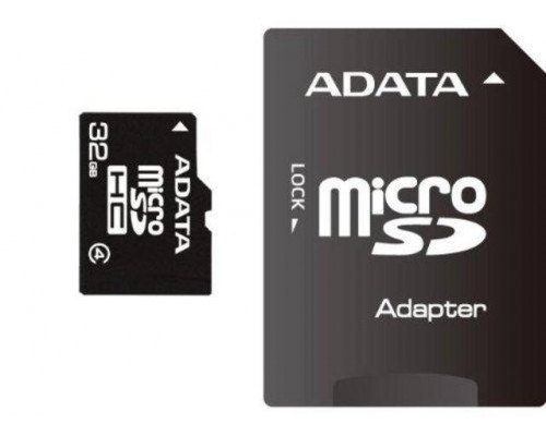 Флеш карта microSD 32GB A-DATA microSDHC Class 4 (SD адаптер)