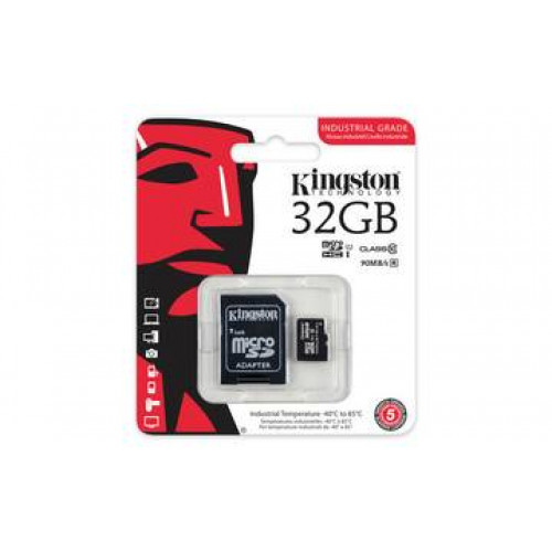 Флеш карта microSD 32GB Kingston microSDHC Class 10 UHS-I Industrial Temp (SD адаптер)