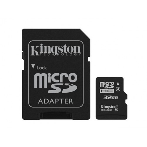 Флеш карта microSD 32GB Kingston microSDHC Class 4 (SD адаптер)