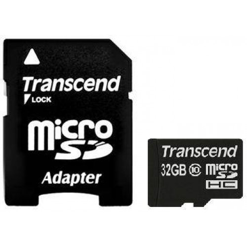 Флеш карта microSD 32GB Transcend microSDHC Class 10 (SD адаптер)