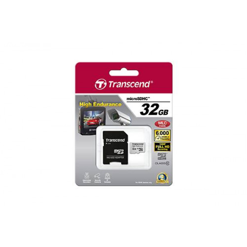 Флеш карта microSD 32GB Transcend microSDHC Class 10  (SD адаптер) ,MLC