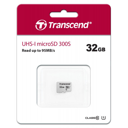 Флеш карта microSD 32GB Transcend microSDHC Class 10 UHS-1 U1, (без адаптера), TLC