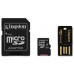 Флеш карта microSD 64GB Kingston microSDXC Class 10 (SD адаптер + USB ридер)