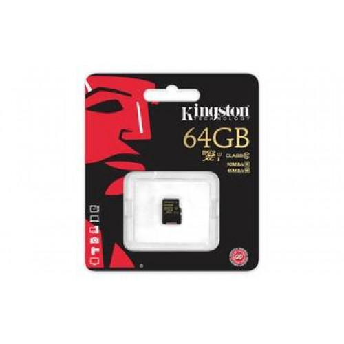 Флеш карта microSD 64GB Kingston microSDXC Class 10 UHS-I U1 90MBs/45MBs