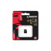 Флеш карта microSD 64GB Kingston microSDXC Class 10 UHS-I U1 90MBs/45MBs