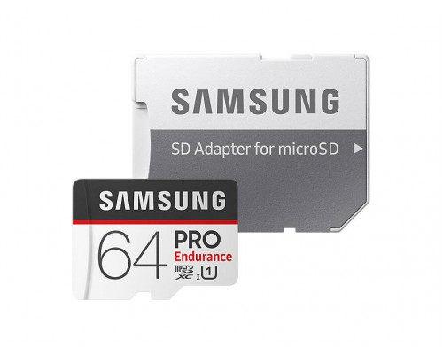 Флеш карта microSD 64GB SAMSUNG PRO Endurancе microSDXC Class 10, UHS-I U1 (SD адаптер) 30MB/s,100MB/s