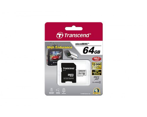Флеш карта microSD 64GB Transcend microSDXC Class 10  (SD адаптер) ,MLC