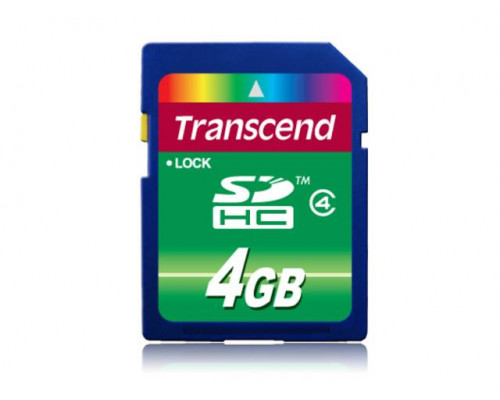 Флеш карта SD 4GB Transcend SDHC Class 4 (Plastic Box oem)