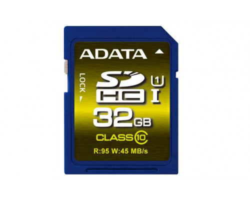 Флеш карта SD 32GB A-DATA Premier Pro SDHC class 10 UHS-I U1 (45МБ/с)