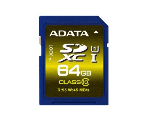 Флеш карта SD 64GB A-DATA Premier Pro SDXC Class 10 UHS-I U1