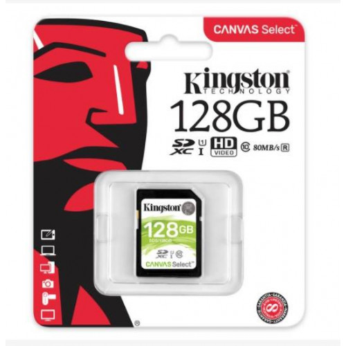 Флеш карта SD 128GB Kingston SDXC Class 10 UHS-I U1 Canvas Select 80Mb/s