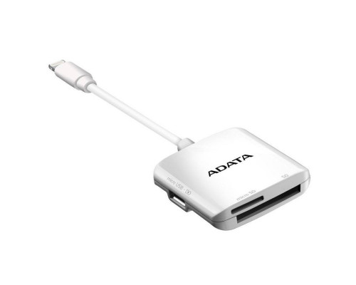 Устройство чтения/записи флеш карт A-DATA AI910 MicroSD/SD Lightning Card Reader (для iPhone/iPad), Белый