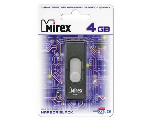 Флеш накопитель 4GB Mirex Harbor, USB 2.0, Черный