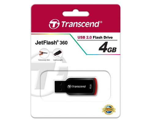 Флеш накопитель 4GB Transcend JetFlash 360, USB 2.0, Черный