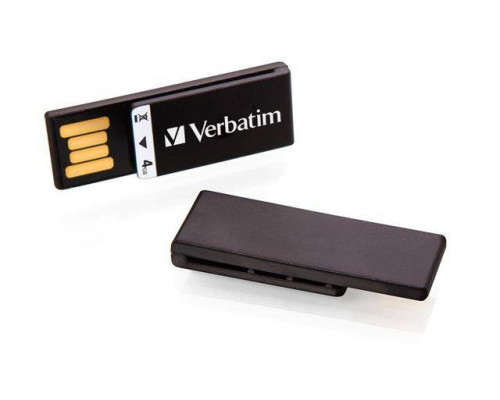 Флеш накопитель 4GB Verbatim Clip-it, USB 2.0, Slim, Черный