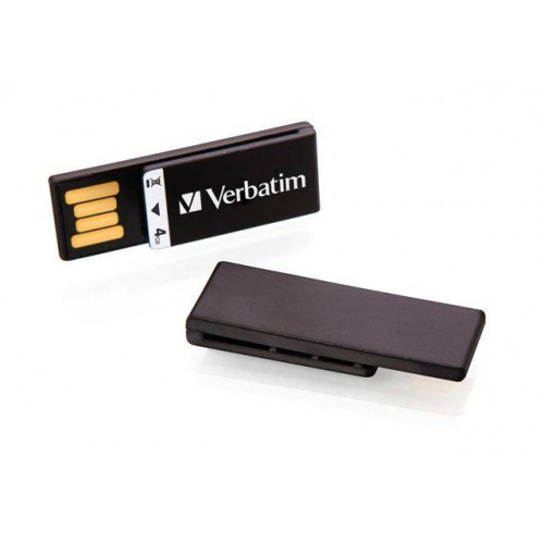 Флеш накопитель 4GB Verbatim Clip-it, USB 2.0, Slim, Черный