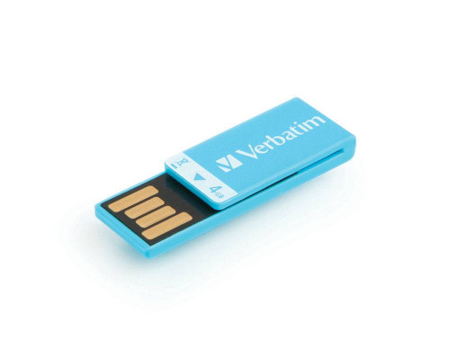 Флеш накопитель 4GB Verbatim Clip-it, USB 2.0, Slim, Синий
