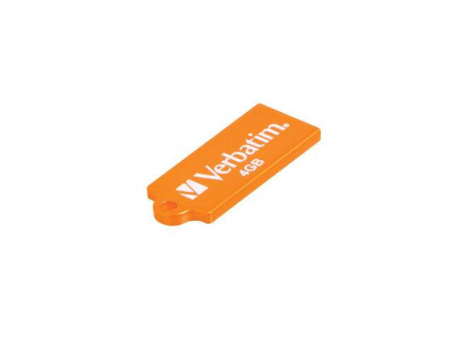 Флеш накопитель 4GB Verbatim Micro, USB 2.0, Slim, Оранжевый
