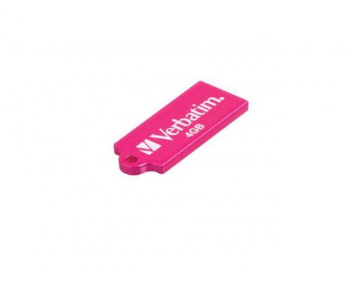 Флеш накопитель 4GB Verbatim Micro, USB 2.0, Slim, Розовый