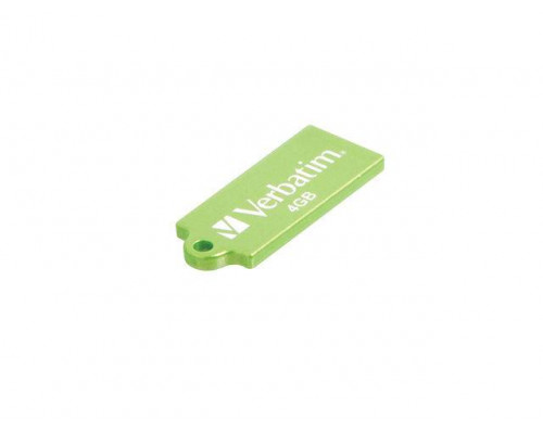 Флеш накопитель 4GB Verbatim Micro, USB 2.0, Slim, Зеленый
