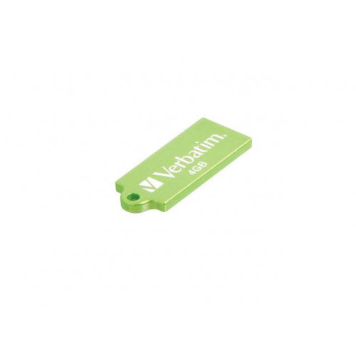Флеш накопитель 4GB Verbatim Micro, USB 2.0, Slim, Зеленый