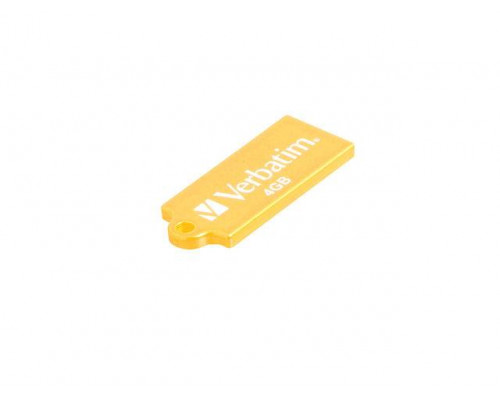 Флеш накопитель 4GB Verbatim Micro, USB 2.0, Slim, Желтый