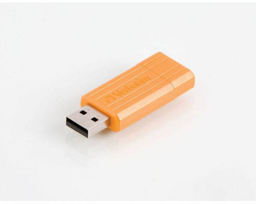Флеш накопитель 4GB Verbatim PinStripe, USB 2.0, Оранжевый
