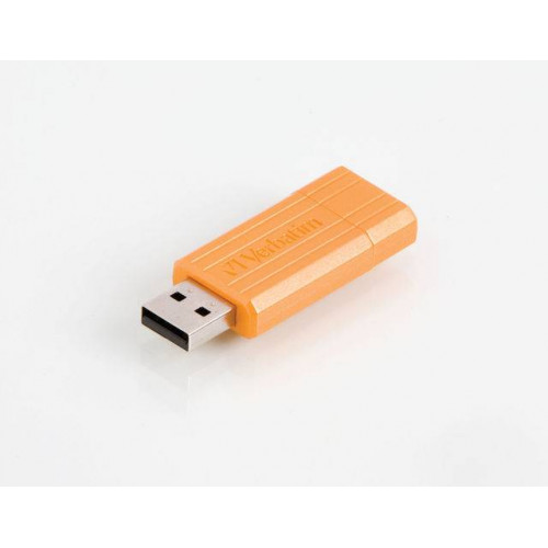Флеш накопитель 4GB Verbatim PinStripe, USB 2.0, Оранжевый