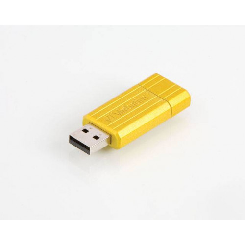 Флеш накопитель 4GB Verbatim PinStripe, USB 2.0, Желтый