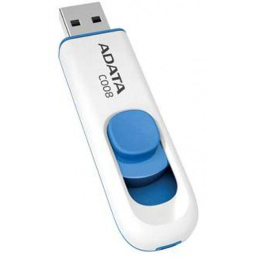 Флеш накопитель 8GB A-DATA Classic C008, USB 2.0, Белый