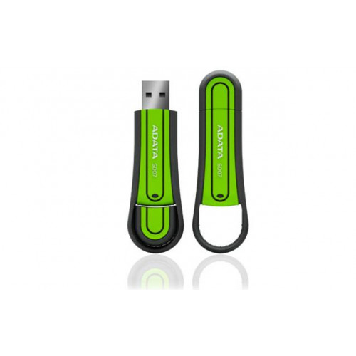 Флеш накопитель 8GB A-DATA S007, USB 2.0, резиновый, Зеленый (Read speed 200X)