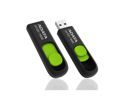 Флеш накопитель 8GB A-DATA UV120, USB 2.0, черный/зеленый