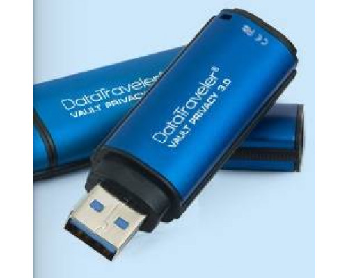 Флеш накопитель 8GB Kingston DataTraveler Vault Privacy DTVP30, 256bit AES Encrypted, USB 3.0, водонепроницаемый, Синий