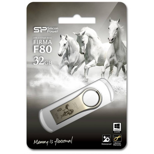 Флеш накопитель 8Gb Silicon Power Firma F80 Limited Edition Год Лошади, USB 2.0, металл