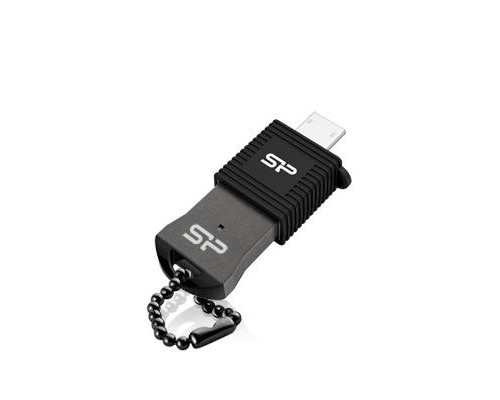 Флеш накопитель 8GB Silicon Power Mobile T01 OTG, USB 2.0 + MicroUSB Reader, Черный