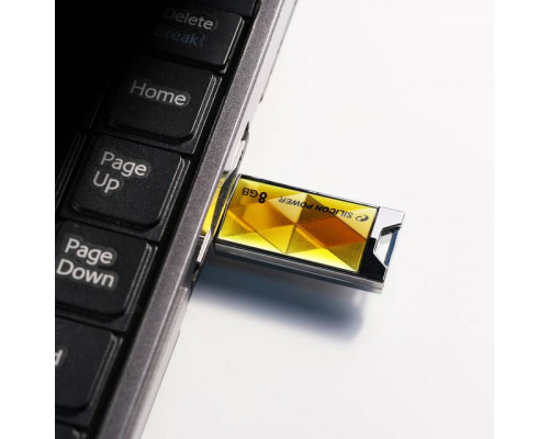 Флеш накопитель 8Gb Silicon Power Touch 850, USB 2.0, Янтарь