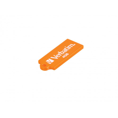 Флеш накопитель 8GB Verbatim Micro, USB 2.0, Slim, Оранжевый