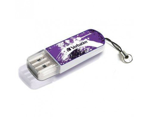 Флеш накопитель 8GB Verbatim Mini Graffiti Edition, USB 2.0, Фиолетовый