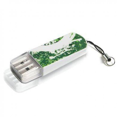 Флеш накопитель 8GB Verbatim Mini Graffiti Edition, USB 2.0, Зеленый