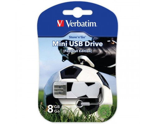 Флеш накопитель 8GB Verbatim Mini Sport Edition, USB 2.0, Футбол