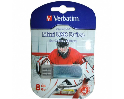 Флеш накопитель 8GB Verbatim Mini Sport Edition, USB 2.0, Хоккей