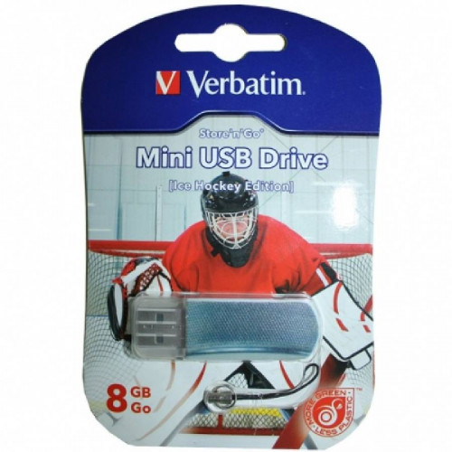 Флеш накопитель 8GB Verbatim Mini Sport Edition, USB 2.0, Хоккей
