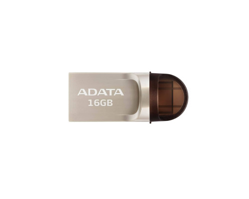 Флеш накопитель 16GB A-DATA DashDrive UC370 OTG, USB 3.1/Type-C, Золотой