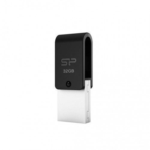 Флеш накопитель 16Gb Silicon Power Mobile X21 OTG, USB 2.0/MicroUSB, Черный