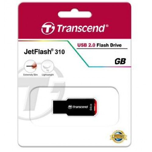 Флеш накопитель 16GB Transcend JetFlash 310, USB 2.0, Черный